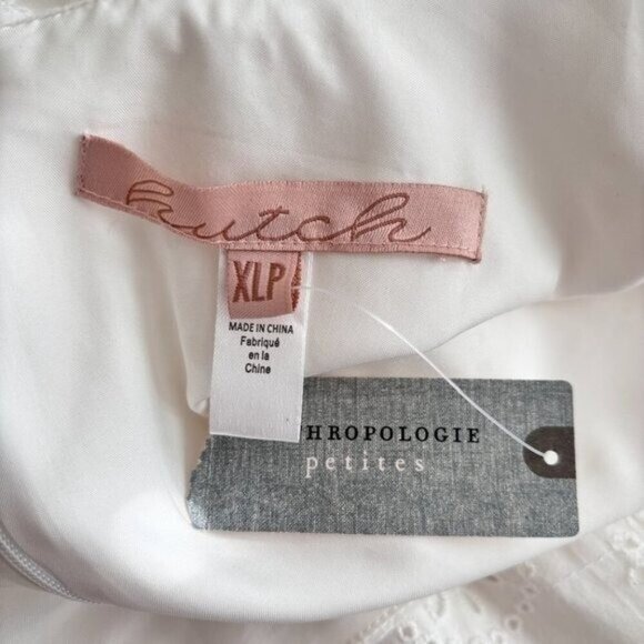 Anthropologie Hutch Smocked Waist Puff Sleeve Eyelet Jumpsuit - Picture 13 of 13